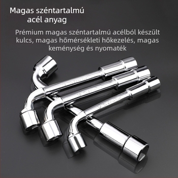 Csőkulcs, L-típusú profil, 45# acél, króm bevonat, metrikus szabvány, modell 8-22