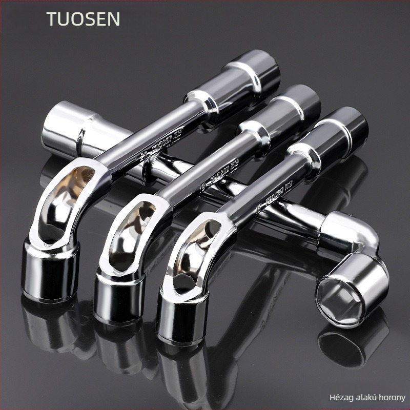 Csőkulcs, L-típusú profil, 45# acél, króm bevonat, metrikus szabvány, modell 8-22