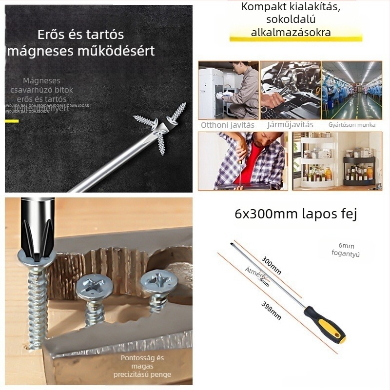 Powerful Merchant mágneses Phillips csavarhúzó készlet - kézi, hordozható, keresztes fejű