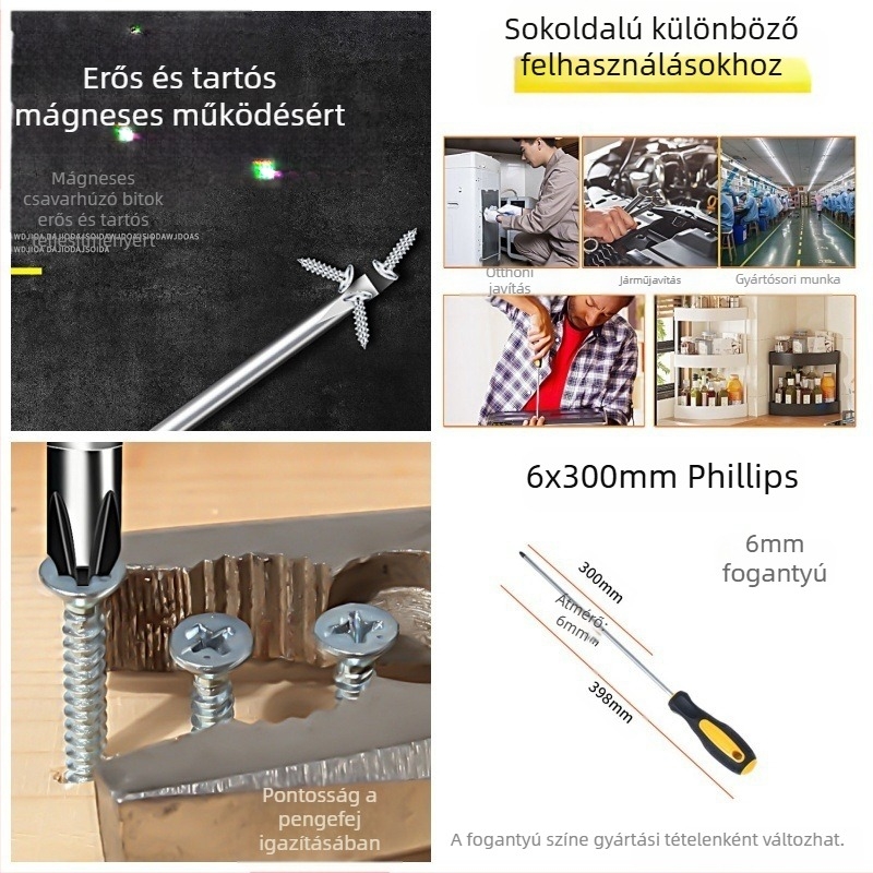 Powerful Merchant mágneses Phillips csavarhúzó készlet - kézi, hordozható, keresztes fejű