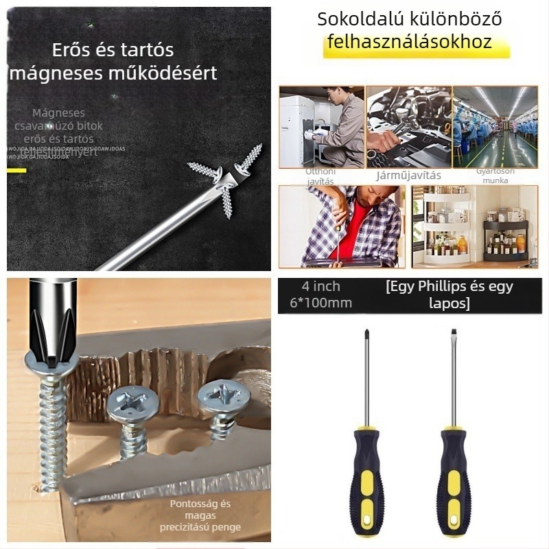 Powerful Merchant mágneses Phillips csavarhúzó készlet - kézi, hordozható, keresztes fejű