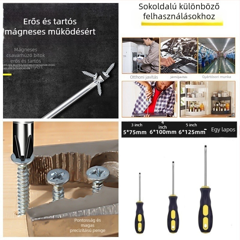 Powerful Merchant mágneses Phillips csavarhúzó készlet - kézi, hordozható, keresztes fejű