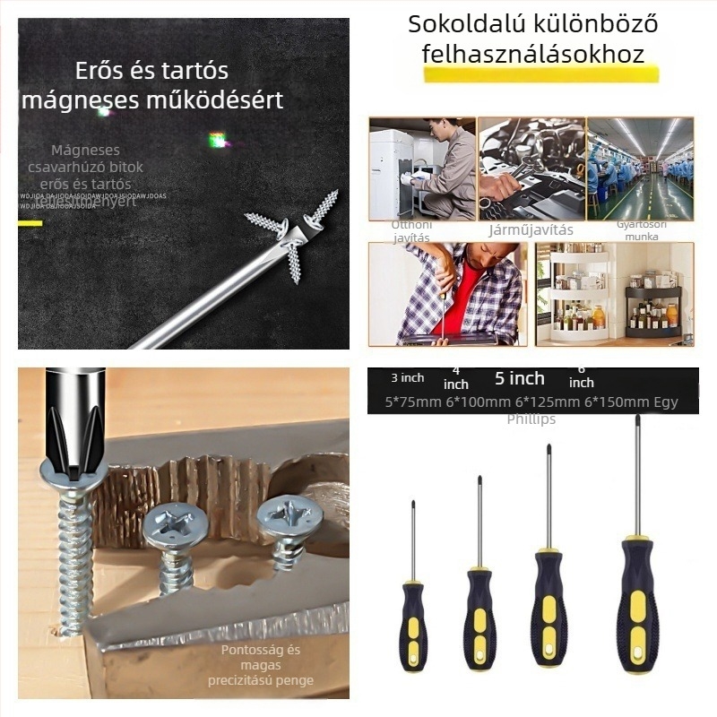 Powerful Merchant mágneses Phillips csavarhúzó készlet - kézi, hordozható, keresztes fejű