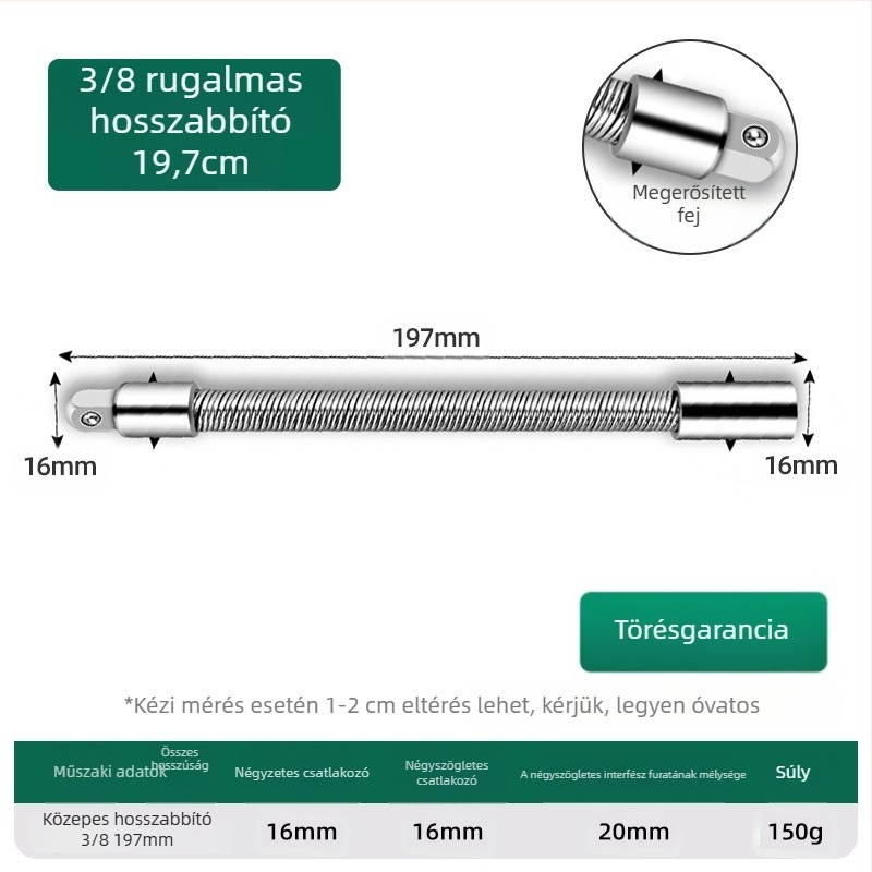 Elektromos kulcs: puha kapcsoló rúd, univerzális hosszabbító és rugalmas tengely adapter