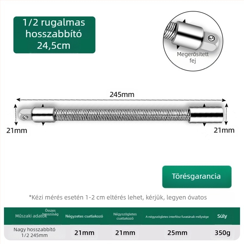 Elektromos kulcs: puha kapcsoló rúd, univerzális hosszabbító és rugalmas tengely adapter