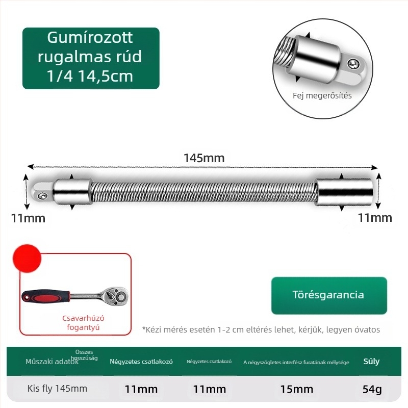 Elektromos kulcs: puha kapcsoló rúd, univerzális hosszabbító és rugalmas tengely adapter