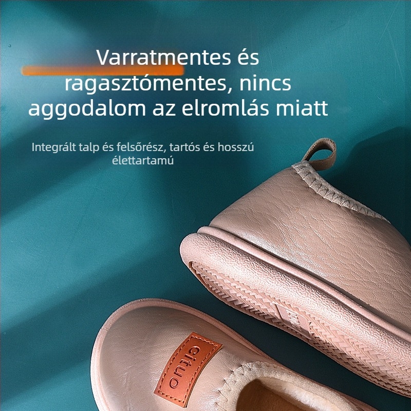 Gyerek pamut papucs fleece béléssel, csúszásmentes, vízálló, vastag talppal, beltéri használatra, uniszex, őszi–téli