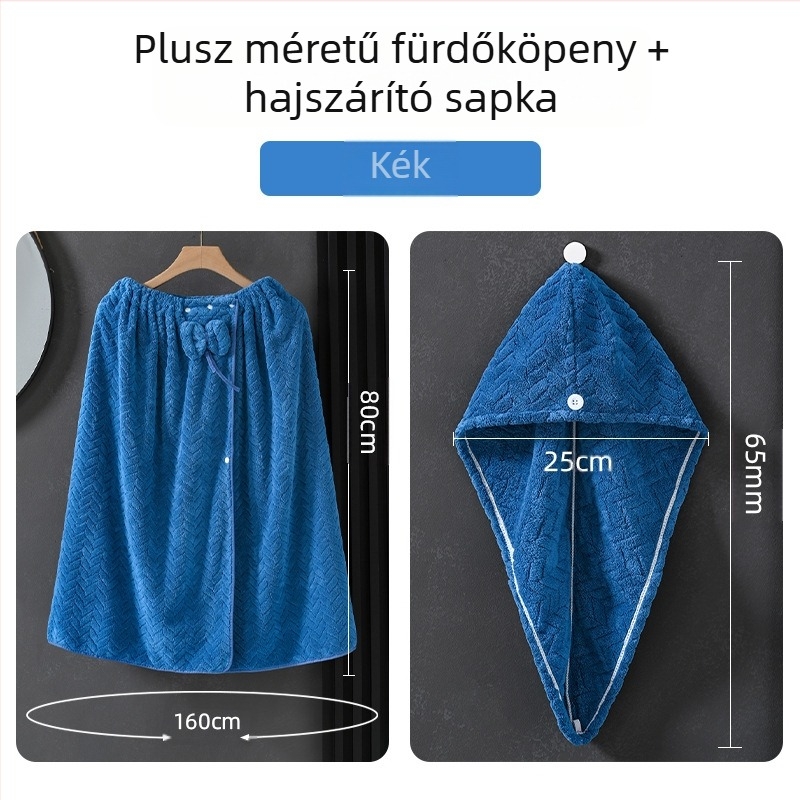 Viselhető fürdőköntös felnőtt nőknek, korall bársony anyag, 505/680 g, Princess sorozat, téli verzió