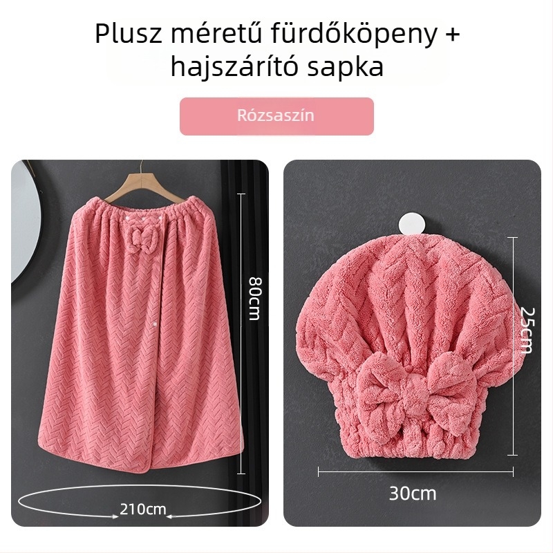 Viselhető fürdőköntös felnőtt nőknek, korall bársony anyag, 505/680 g, Princess sorozat, téli verzió