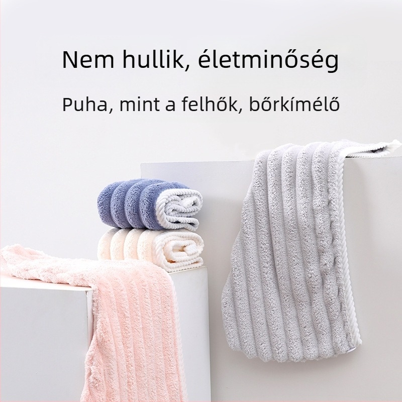 Corner Rabbit korallfleece hajsapka nőknek, vastag nedvszívó turbán a haj szárításához, 21 szál, 80–99 g, varrás