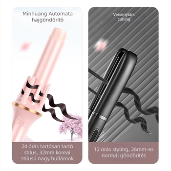 Automata göndörítő és egyenesítő vas turmalin kerámia fűtőelemmel, 35W, 110–220V AC, 3 hőmérséklet-beállítás