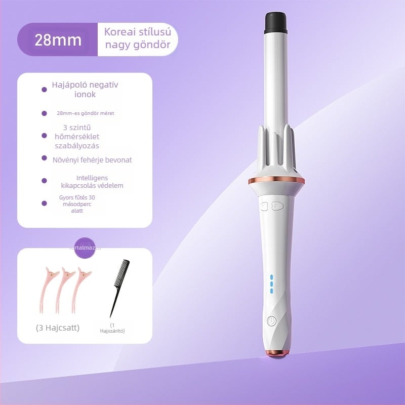 Automata göndörítő és egyenesítő vas turmalin kerámia fűtőelemmel, 35W, 110–220V AC, 3 hőmérséklet-beállítás