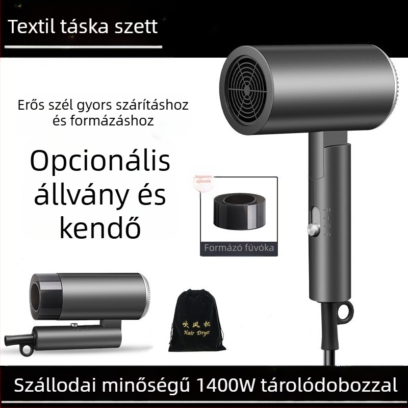 Összecsukható 2000W hajszárító hideg/meleg levegővel, 3 sebesség, 220V