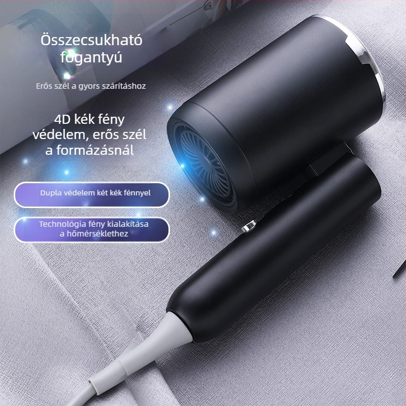 Összecsukható 2000W hajszárító hideg/meleg levegővel, 3 sebesség, 220V