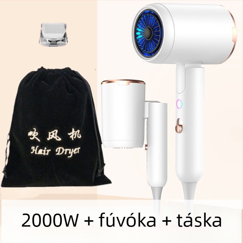 Összecsukható 2000W hajszárító hideg/meleg levegővel, 3 sebesség, 220V