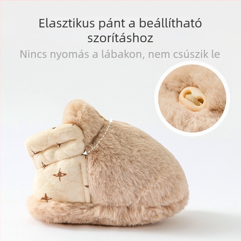 Őszi–téli babacipők gyermekeknek, meleg pamutból, puha talppal és fleece béléssel