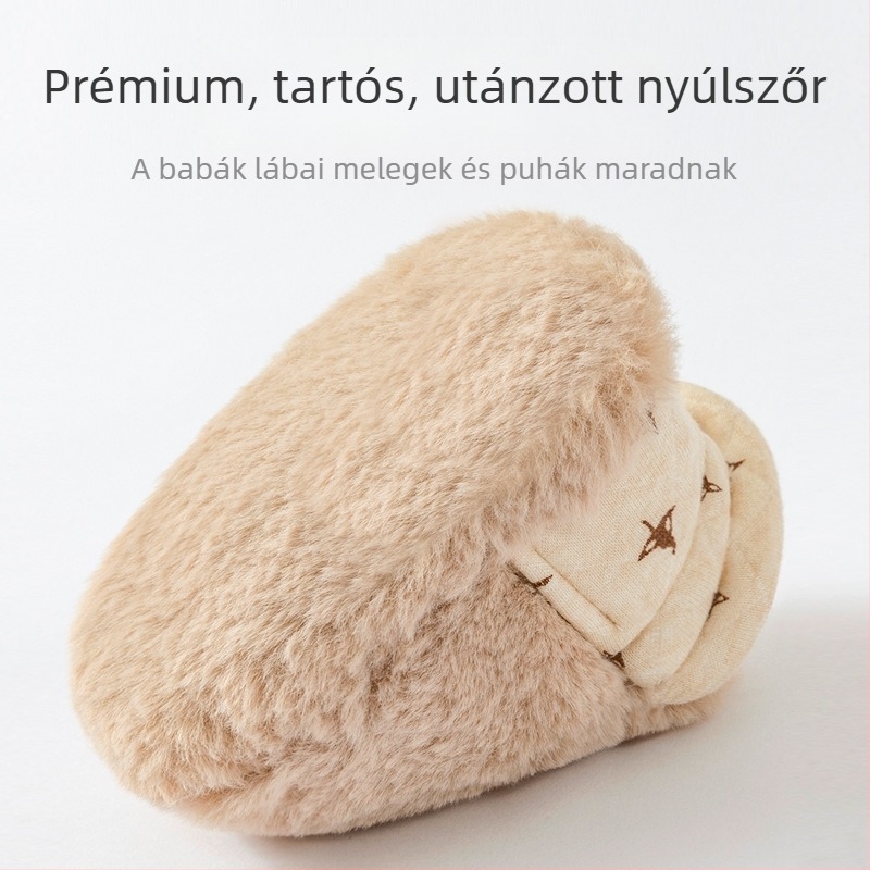 Őszi–téli babacipők gyermekeknek, meleg pamutból, puha talppal és fleece béléssel