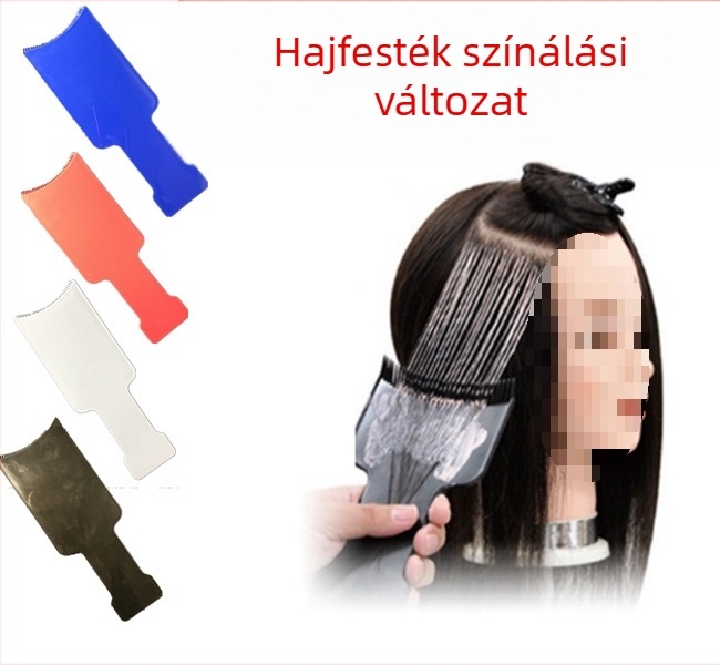 Hajfesték tábla készlet izoláló papírral, kiemelő lappal és hajfesték krém eszközzel