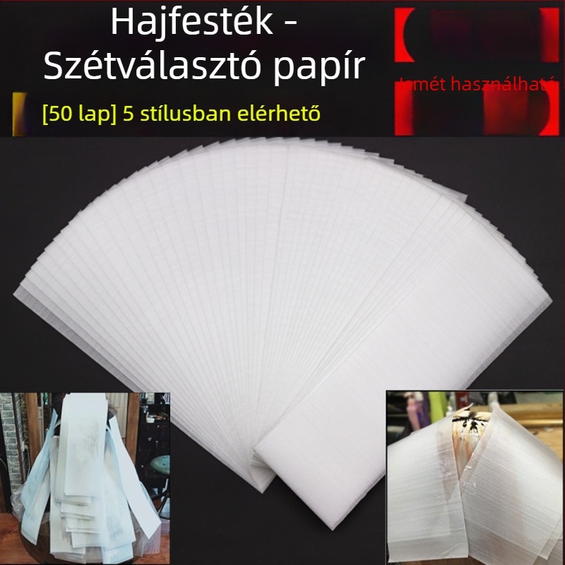 Hajfesték tábla készlet izoláló papírral, kiemelő lappal és hajfesték krém eszközzel