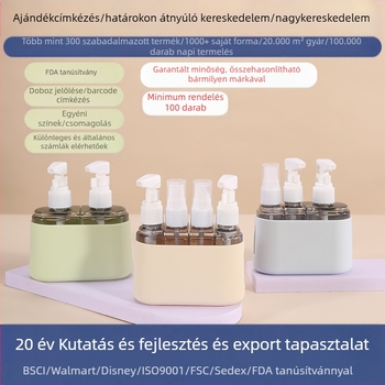 Három az egyben utazási töltő készlet műanyag és szilikon kozmetikai üvegekkel, TA3 al-töltő modell, külső csomagolás