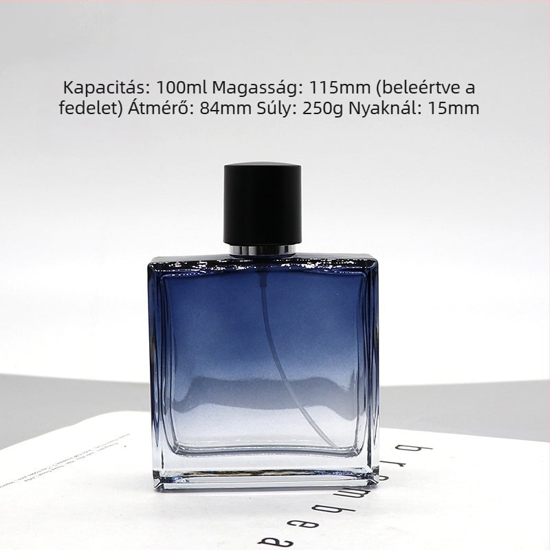 Daniel kristályüveg parfümös üvege, négyszögletes bayonet záróval, permetező üveg, logónyomtatás elérhető