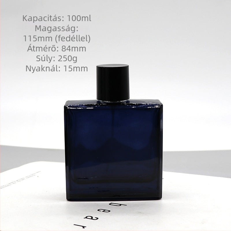 Daniel kristályüveg parfümös üvege, négyszögletes bayonet záróval, permetező üveg, logónyomtatás elérhető