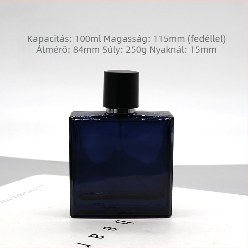 Daniel kristályüveg parfümös üvege, négyszögletes bayonet záróval, permetező üveg, logónyomtatás elérhető