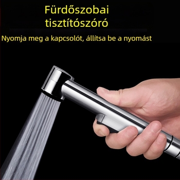Hordozható vécé bidé permetező ABS anyagból, galvanizált felület, 4 pontos csatlakozás, működési hőmérséklet 0-90°C, névleges nyomás 1.0 MPa