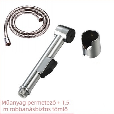 ABS műanyag kézi vécépermetező pisztoly tömlő készlettel, modell HU-887, nyomásos funkció, kézi csatlakozás, 80°C-os üzemi hőmérséklet