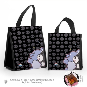 Ebédtáska testreszabható, több mintás karikatúra kisördög motívummal, modern minimalist stílusban