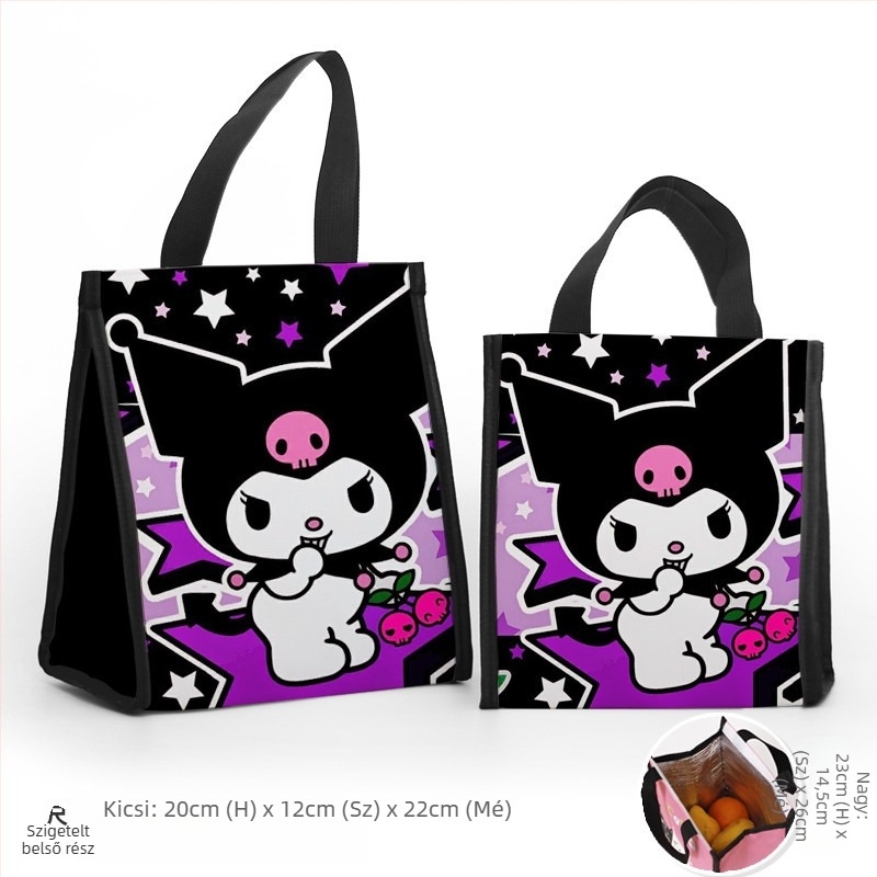 Ebédtáska testreszabható, több mintás karikatúra kisördög motívummal, modern minimalist stílusban