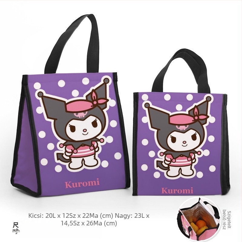 Ebédtáska testreszabható, több mintás karikatúra kisördög motívummal, modern minimalist stílusban