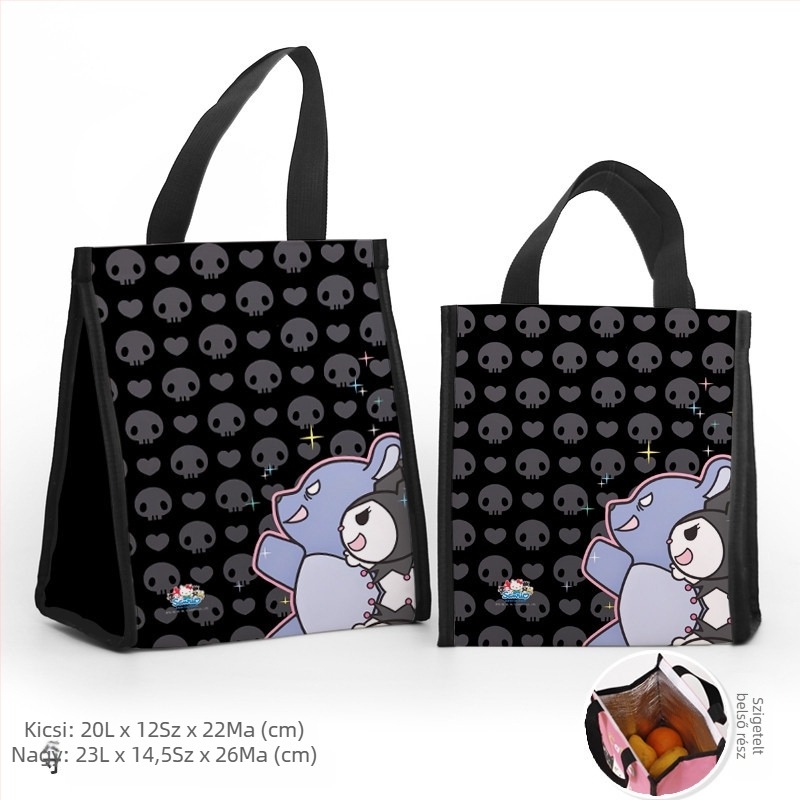 Ebédtáska testreszabható, több mintás karikatúra kisördög motívummal, modern minimalist stílusban
