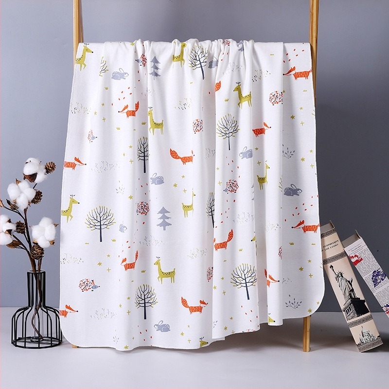 100% pamut újszülött swaddle törölköző, puha és légáteresztő, állatmintás