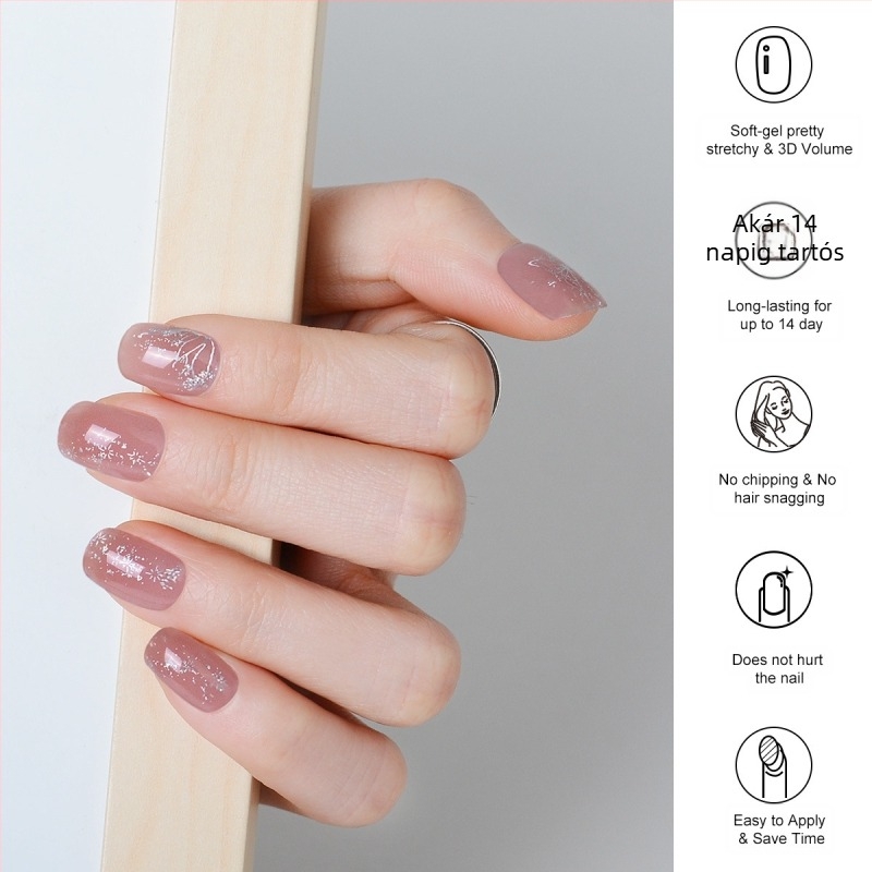 XT Pillangó mintás UV-gél körömlapok – részben megkötött, teljes fedés