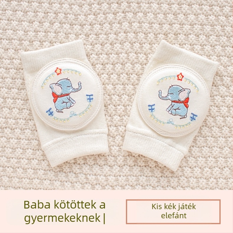 Gyermek térdvédő légáteresztő hálós anyaggal, hímzett, elasztikus pamutból készült, alkalmas mászáshoz és kültéri játékokhoz (1–3 évesek)