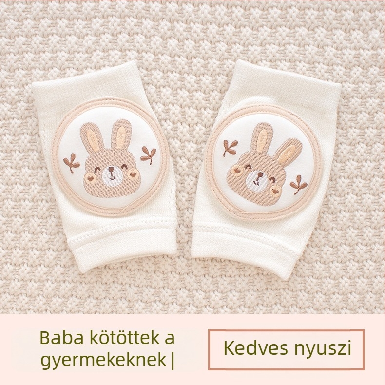 Gyermek térdvédő légáteresztő hálós anyaggal, hímzett, elasztikus pamutból készült, alkalmas mászáshoz és kültéri játékokhoz (1–3 évesek)