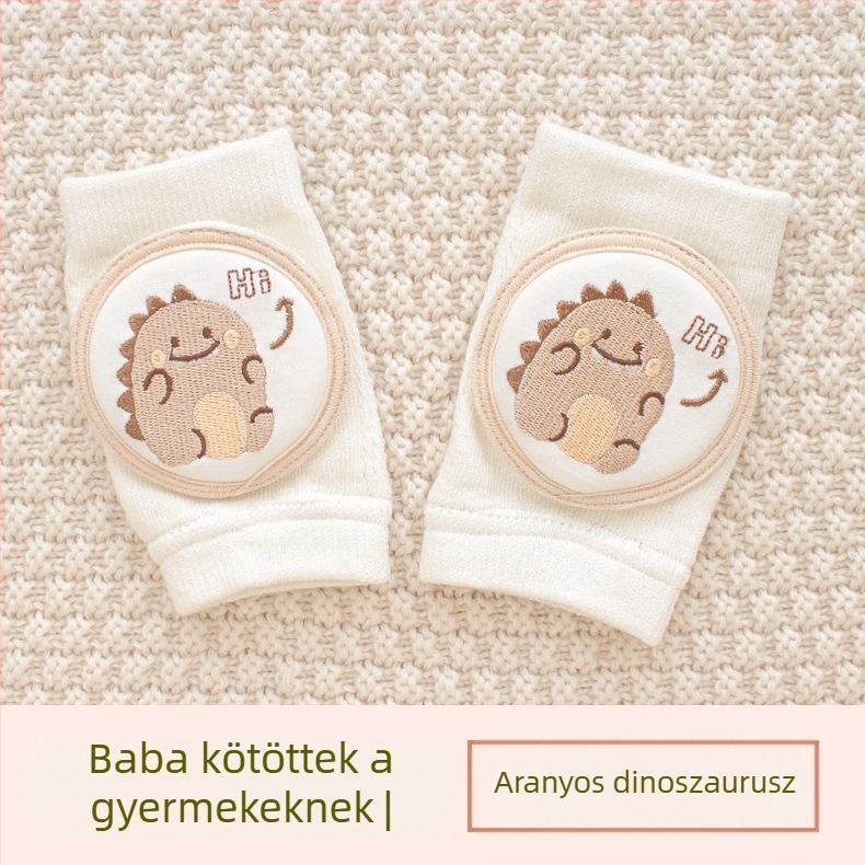 Gyermek térdvédő légáteresztő hálós anyaggal, hímzett, elasztikus pamutból készült, alkalmas mászáshoz és kültéri játékokhoz (1–3 évesek)