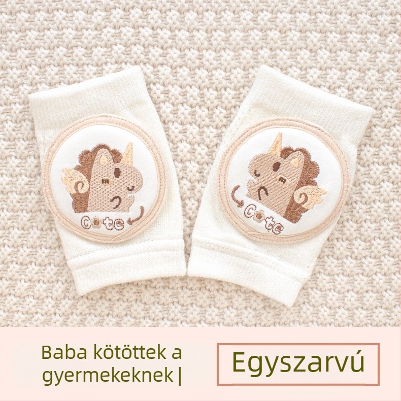 Gyermek térdvédő légáteresztő hálós anyaggal, hímzett, elasztikus pamutból készült, alkalmas mászáshoz és kültéri játékokhoz (1–3 évesek)