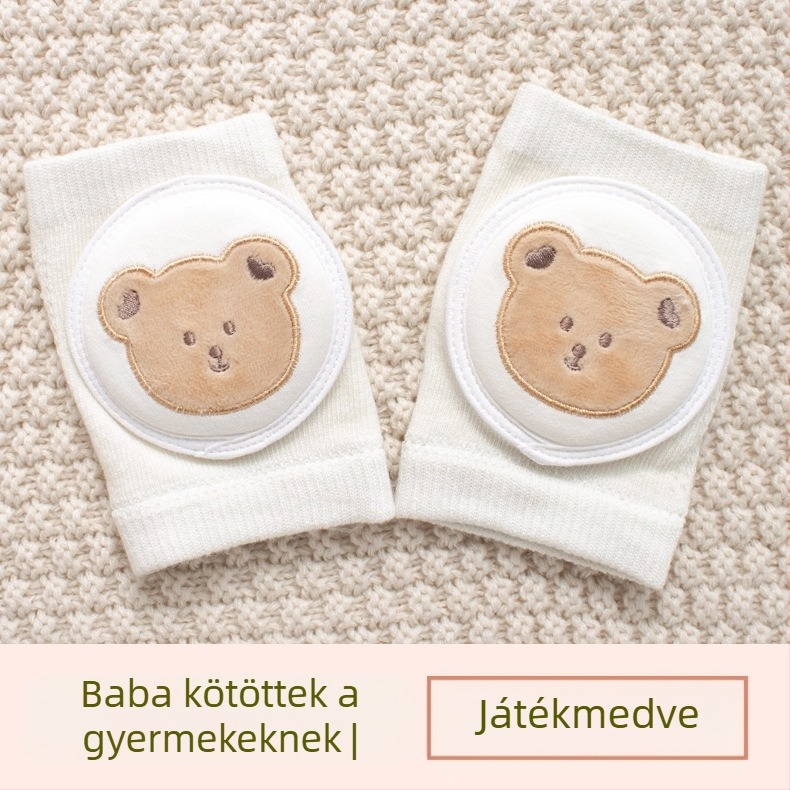 Gyermek térdvédő légáteresztő hálós anyaggal, hímzett, elasztikus pamutból készült, alkalmas mászáshoz és kültéri játékokhoz (1–3 évesek)