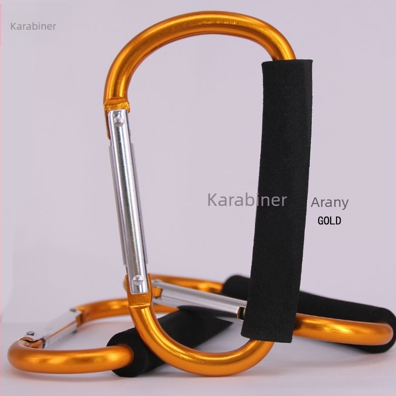 D típusú alumínium ötvözet karabiner, Hebrew márka, maximális terhelés 30 kg