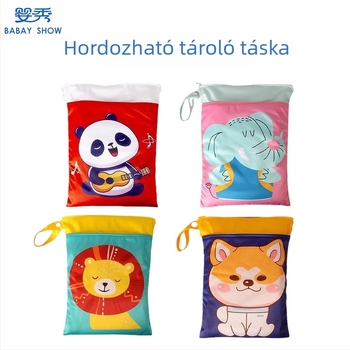 Utazási tároló táska karikatúra nyomtatással, hordozható kivitel, poliészter, többfunkciós, modell ALIDW01
