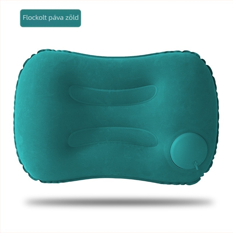 Malisjiang utazási nyakpárna készlet – három részes, szemkötő és füldugókkal; felfújható U‑alakú nyakpárna, PVC flock bevonattal, testreszabható