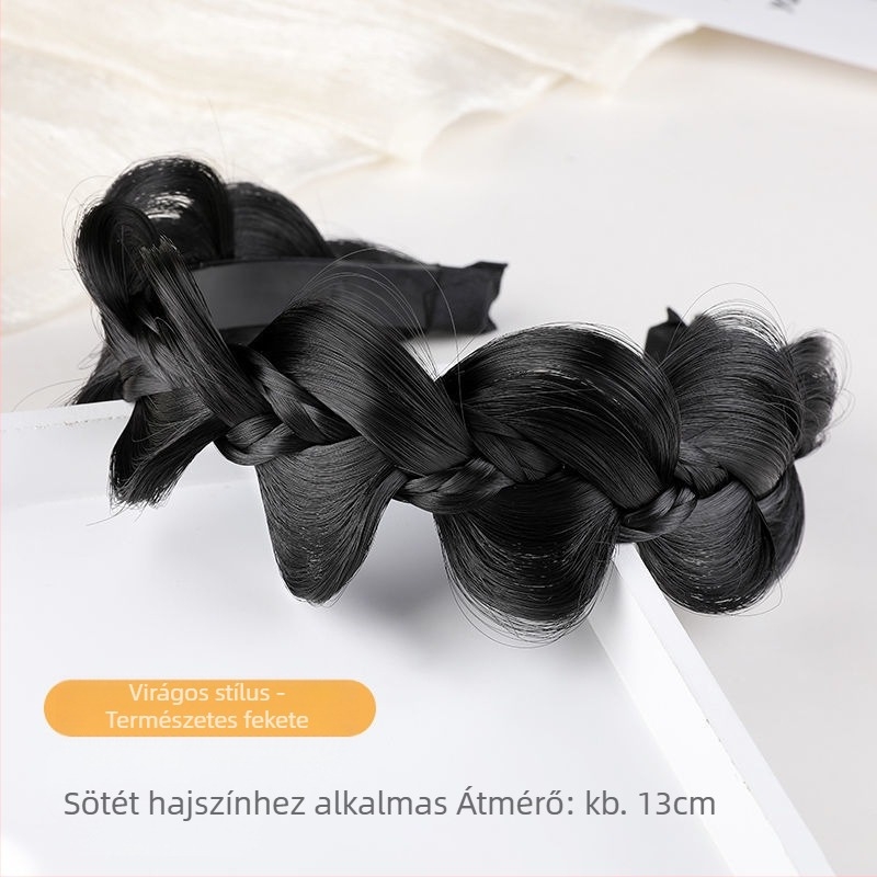 Női fonott fejkendős paróka — Mori-stílusú könnyű luxus, halcsont copf, csúszásmentes fogazott pánt, tekerés, hőálló drót, festés és perm nélkül