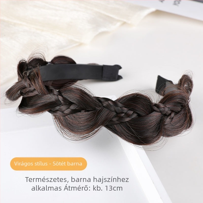 Női fonott fejkendős paróka — Mori-stílusú könnyű luxus, halcsont copf, csúszásmentes fogazott pánt, tekerés, hőálló drót, festés és perm nélkül