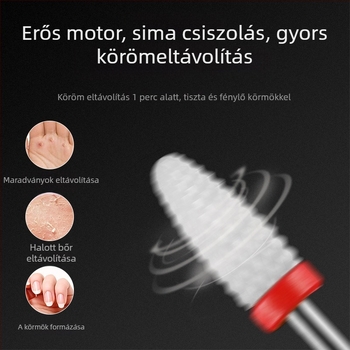 Elektromos körömcsiszoló – műanyag + rozsdamentes acél, körömfelület csiszoló eszköz, 1 db, belföldi márka, mindennapi felhasználók számára