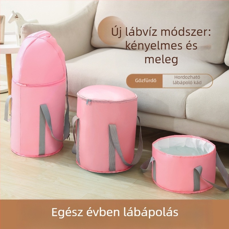 Beisi hordozható lábfürdő kanna – összecsukható, megemelt kialakítás, Twill 210d anyag, láb áztatásához felnőtteknek
