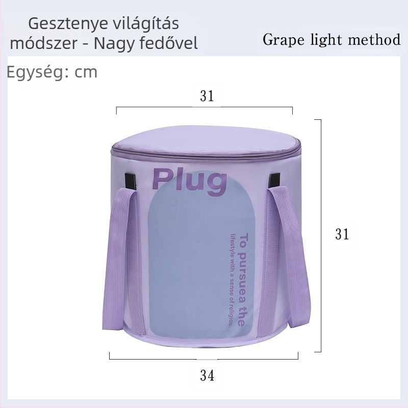 Szigetelt, összecsukható lábáztatótál, nejlon anyagból, állandó hőmérséklettel, hordozható, mély kapacitás