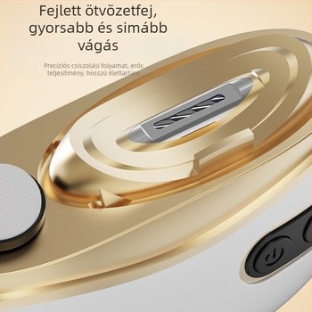 Kétfunkciós elektromos köröm polírozó – otthoni használatra, ABS + rozsdamentes acél, méretek 8.8 x 7.2 cm, tömeg 120 g, 400 mAh akkumulátor