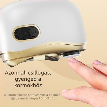 Kétfunkciós elektromos köröm polírozó – otthoni használatra, ABS + rozsdamentes acél, méretek 8.8 x 7.2 cm, tömeg 120 g, 400 mAh akkumulátor